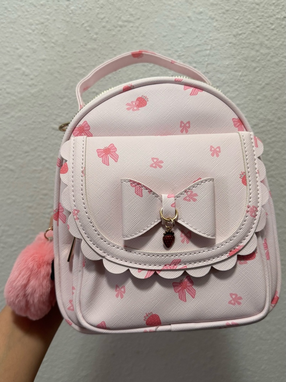 Pink Bow Mini Backpack Purse
